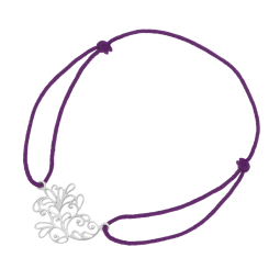 Bracelet cordon en argent rhodié