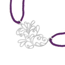 Bracelet cordon en argent rhodié