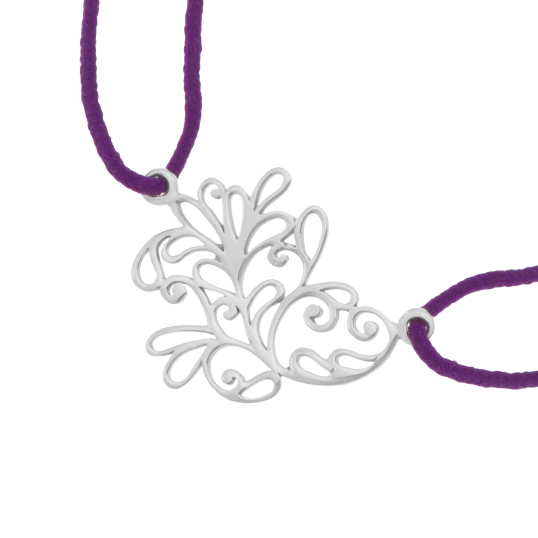 Bracelet cordon en argent rhodié
