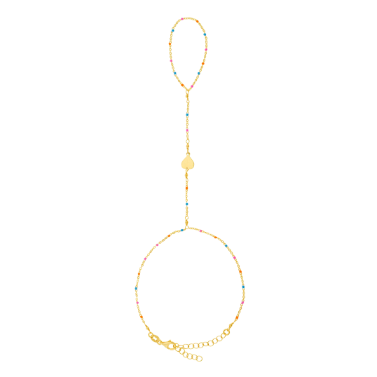 Bijou de main en argent doré et laque