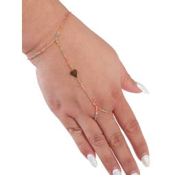 Bijou de main en argent doré et laque