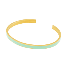 Bracelet jonc en acier doré et laque