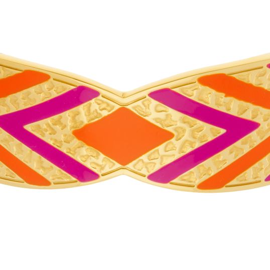 Bracelet jonc en acier doré et laque