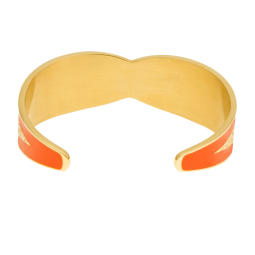 Bracelet jonc en acier doré et laque