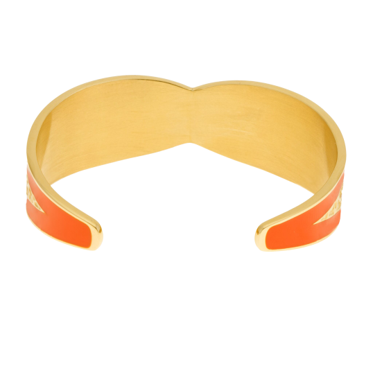 Bracelet jonc en acier doré et laque