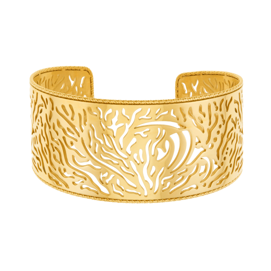 Bracelet jonc en acier doré