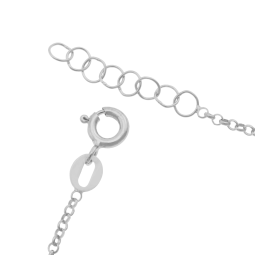Bracelet en argent rhodié et laque, coeurs