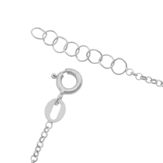 Bracelet en argent rhodié et laque, coeurs