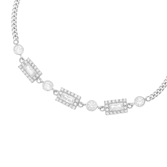 Bracelet en argent rhodié et oxydes de zirconium Bracelet en argent rhodié et oxydes de zirconium