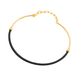 Bracelet jonc en argent doré et laque 