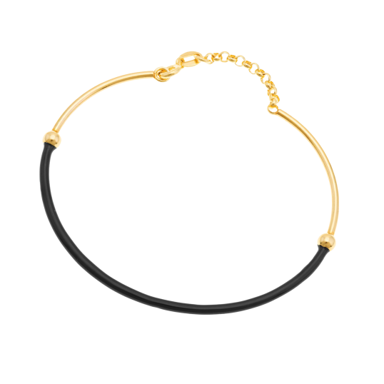 Bracelet jonc en argent doré et laque 