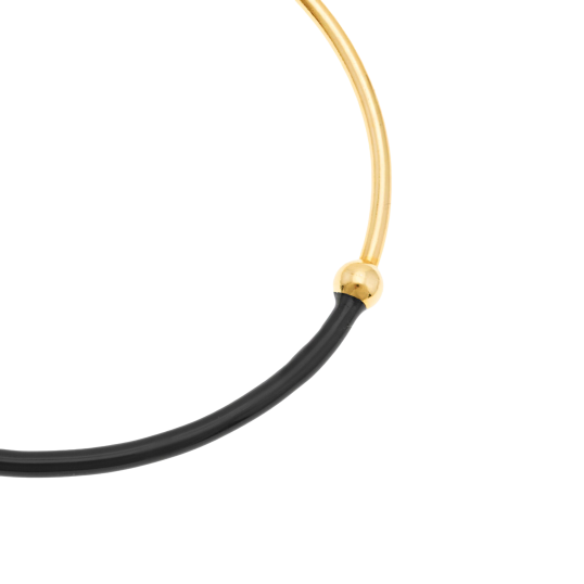 Bracelet jonc en argent doré et laque 