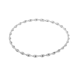 Bracelet jonc torsadé en argent rhodié
