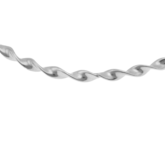Bracelet jonc torsadé en argent rhodié