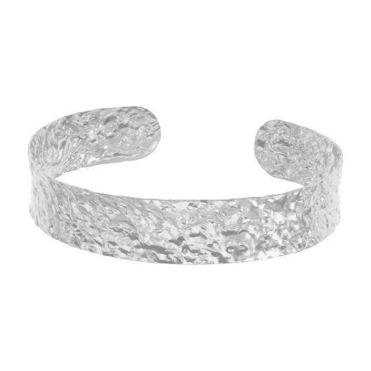 Bracelet jonc en argent rhodié