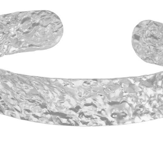 Bracelet jonc en argent rhodié