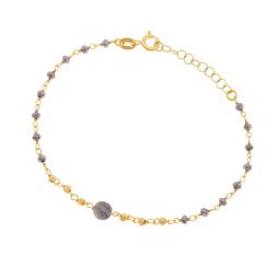 Bracelet en argent doré et pierres synthétiques