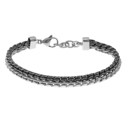 Bracelet en acier et acier noir