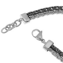 Bracelet en acier et acier noir