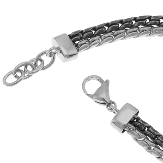 Bracelet en acier et acier noir