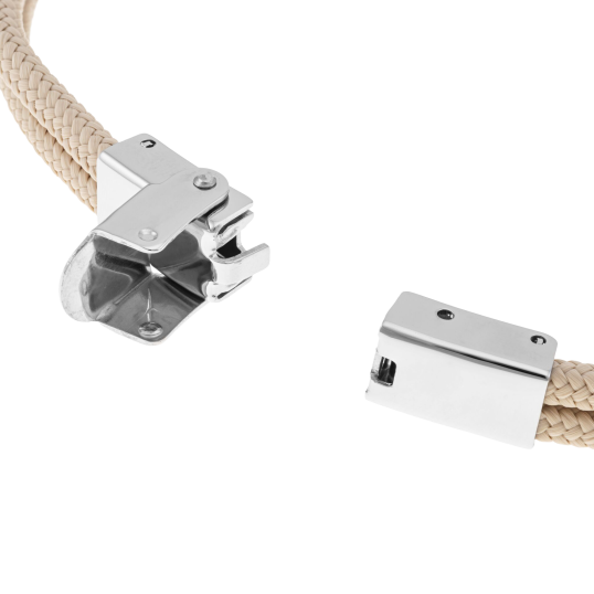 bracelet en acier et cordon beige, oxyde de zirconium