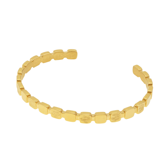 Bracelet jonc en acier doré