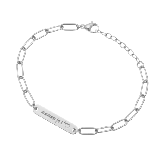 Bracelet en acier, maman je t'aime