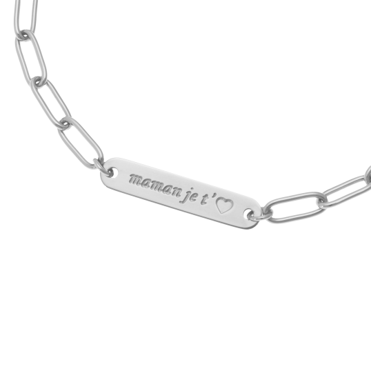 Bracelet en acier, maman je t'aime