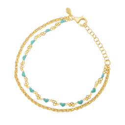 Bracelet en argent doré et laque, coeur