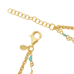 Bracelet en argent doré et laque, coeur