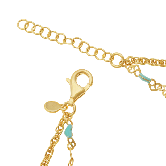 Bracelet en argent doré et laque, coeur