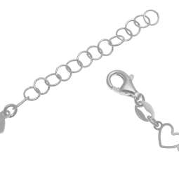 Bracelet en argent rhodié, coeurs