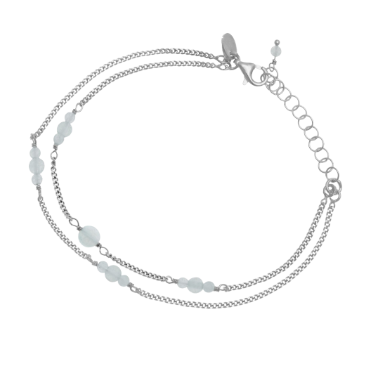 Bracelet en argent rhodié, calcédoines Bracelet en argent rhodié, calcédoines