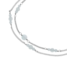 Bracelet en argent rhodié, calcédoines