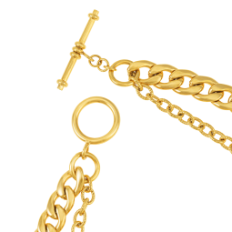 Bracelet en acier doré et laque noire pailletée