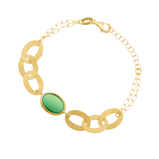 Bracelet en argent doré et verre