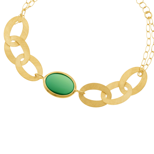 Bracelet en argent doré et verre