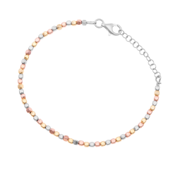 Bracelet en argent rhodié, doré jaune et rose
