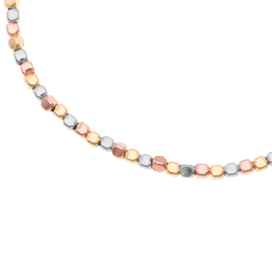 Bracelet en argent rhodié, doré jaune et rose