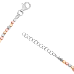 Bracelet en argent rhodié, doré jaune et rose