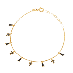 Bracelet en argent doré et oxydes de zirconium