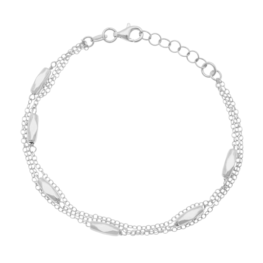 Bracelet en argent rhodié