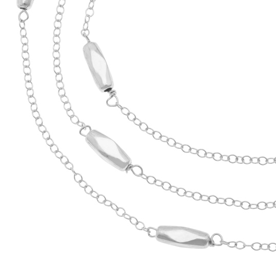 Bracelet en argent rhodié