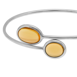 Bracelet jonc en argent rhodié et verres