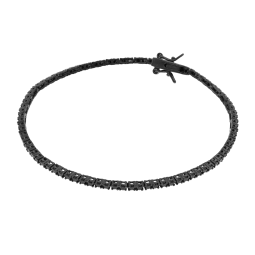 Bracelet en argent rhodié noir et oxydes de zirconium