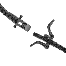Bracelet en argent rhodié noir et oxydes de zirconium