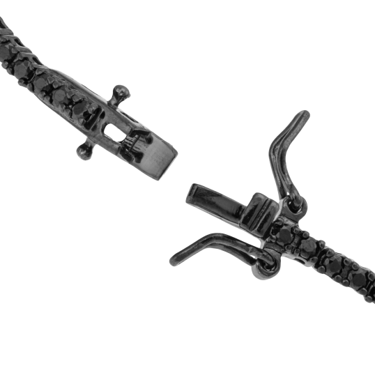 Bracelet en argent rhodié noir et oxydes de zirconium
