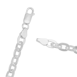 Bracelet en argent rhodié, maille fantaisie