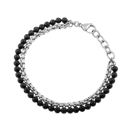 Bracelet en acier et pierres synthétiques