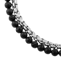 Bracelet en acier et pierres synthétiques